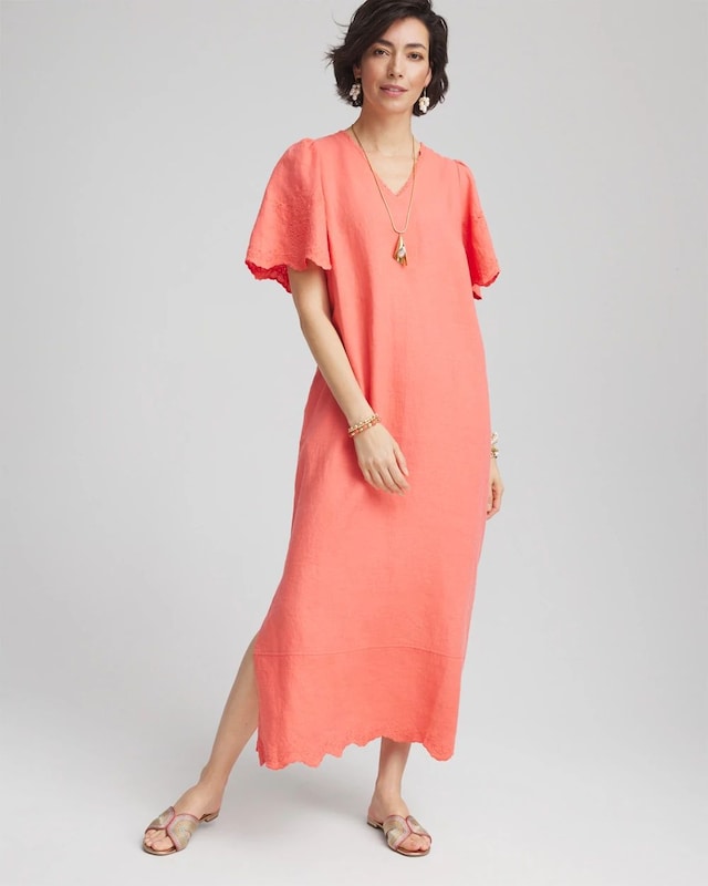 Linen V-Neck Maxi Dress - image 1